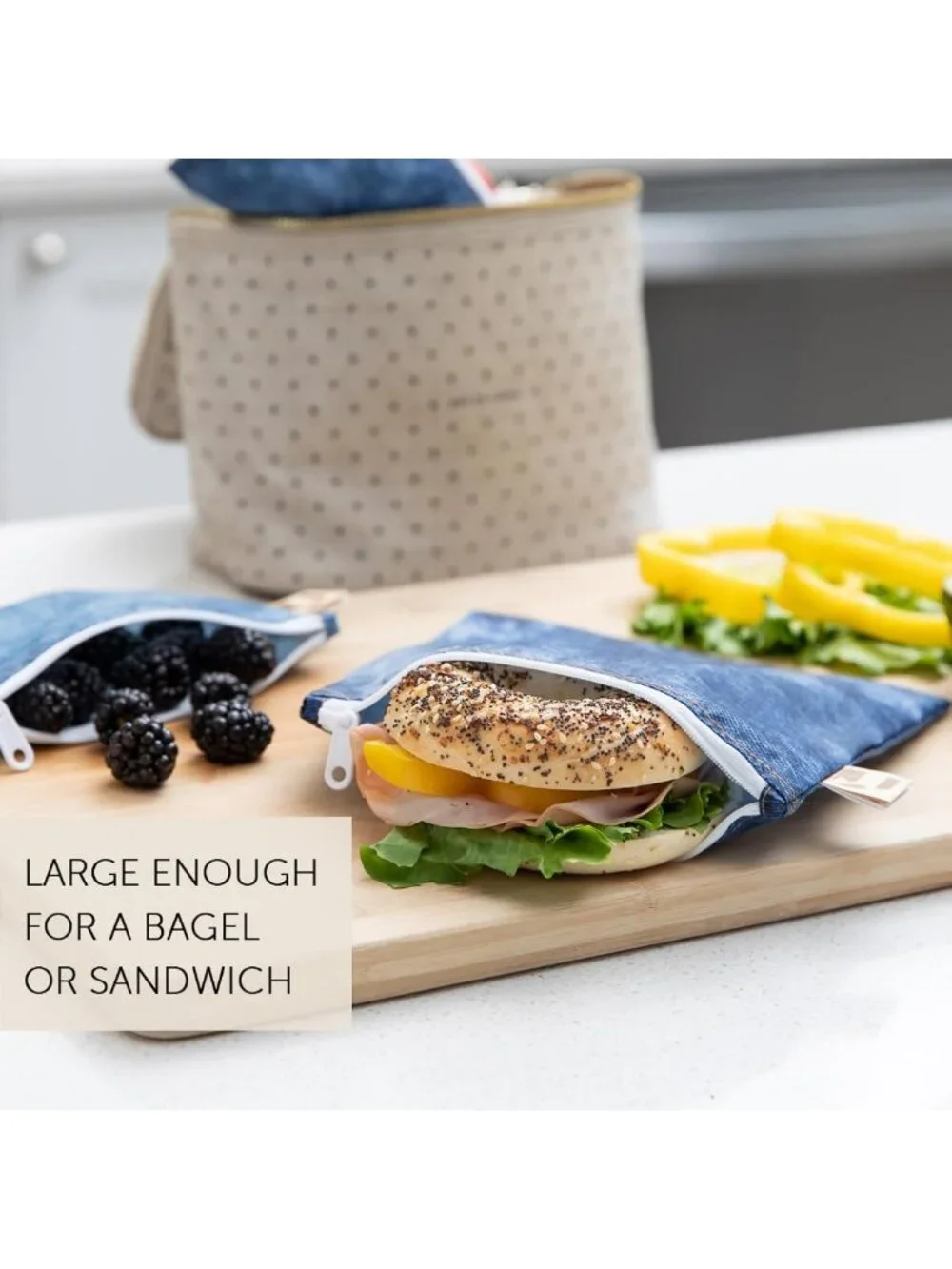 Reusable Sandwich & Snack Bags for Kids & Adults - Washable, Waterproof, 4-Pack